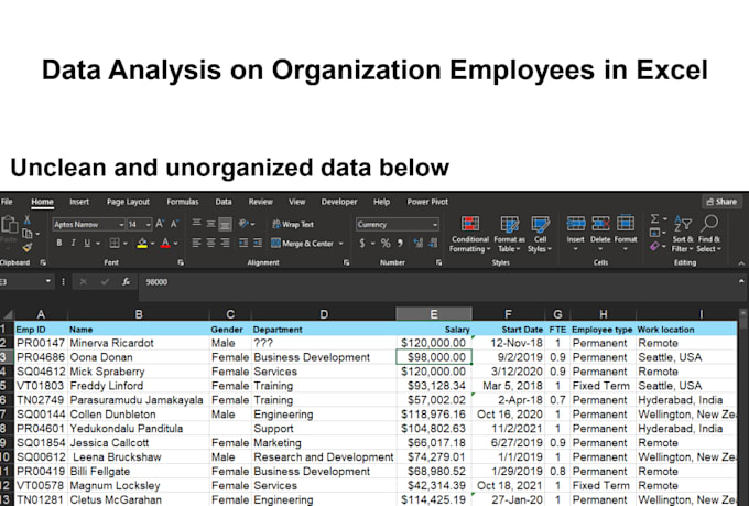 data analysis in excel